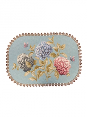 Всесезонная коллекция текстиля Basic / Английский сад из гобелена - Гортензии и бабочки б/фон Салфетка с тесьмой 35х50 см 2304915