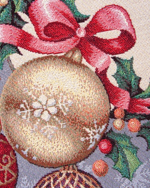 Новогодние товары для дома / Испанская новогодняя коллекция / Разноцветные шары из гобелена - Разноцветные шары Салфетка 100х100 см 01555
