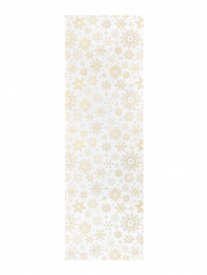 Новогодние товары для дома / Испанская новогодняя коллекция / Снежинки из гобелена - Снежинки золото Салфетка 44х140 см 2312384