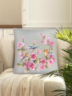 Всесезонная коллекция текстиля Basic / Английский сад из гобелена - Нежные птички голубой фон Наволочка 45х45 см 2312522
