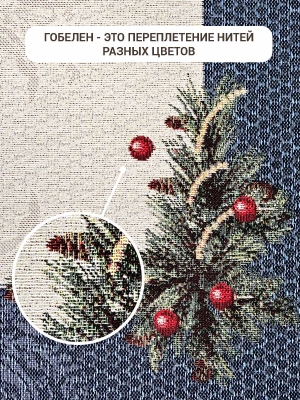Новогодние товары для дома / Испанская новогодняя коллекция / Рождественское кружево из гобелена - Рождественское кружево Синий Салфетка 95х95 см 2413206