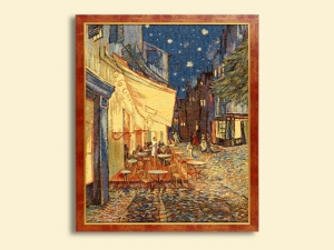 Картины / Авторские работы из гобелена - Ван Гог Терраса ночного кафе Картина 55х66 см