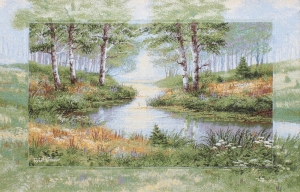 Картины / Пейзаж из гобелена - 2893-2hB2 багет №2 108х70 Тревожный ручей
