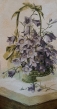 Картины / Натюрморт из гобелена - Корзина с колокольчиками Картина 34х65 см 1452