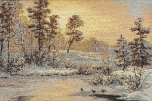Картины / Зимние пейзажи из гобелена - 1135-4hB1 Багет №1 17х23 Мороз и солнце