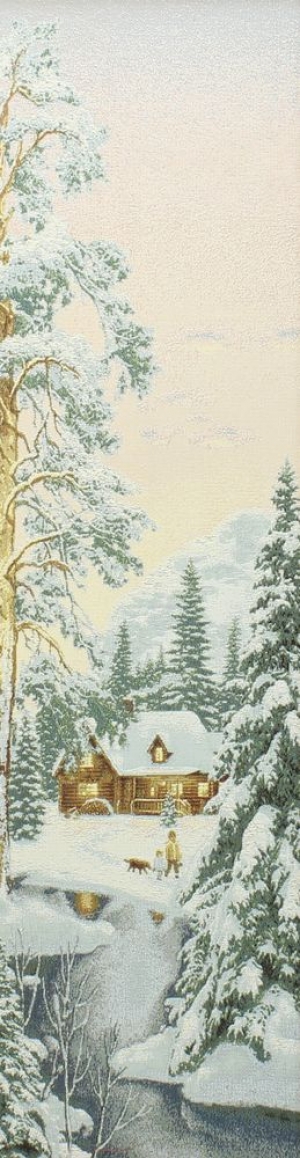 Картины / Зимние пейзажи из гобелена - 2805RK-4hB1 Багет №1 35х115 Зимний лес