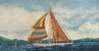 Картины / Морская тематика из гобелена - Регата 4 Картина 18х32 см 2904
