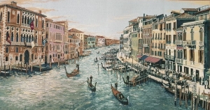 Картины / Венеция и венецианские маски из гобелена - Венеция Канал Гранде 607 Картина 66х125 см Италия 0290