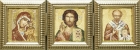 Купоны / Иконы из гобелена - Святые. Триптих. 1879-4hK Купон 35х13см 3065