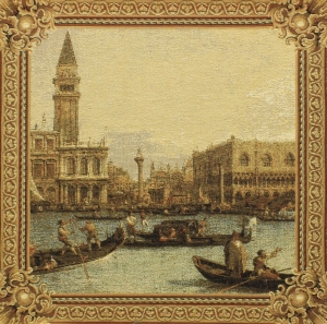 Купоны / Венеция и венецианские маски из гобелена - Венеция Гондольеры Купон 50х50 см 04045