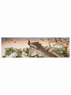 Картины / Африка / Животные и птицы из гобелена - Зов любви Картина 50х150 см