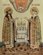 Купоны / Иконы из гобелена - 3885-5h Купон 29х35 Икона Петра и Февронии
