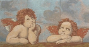Гобеленовое панно / Гобелены производство Италия из гобелена - Ангелы Рафаэль Картина 47х85 см Италия 8428