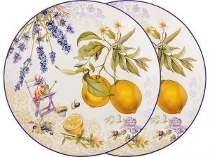 Посуда из гобелена - Набор тарелок закусочных «Прованс Лимоны» 2 пр. 20.5 см 104-574