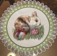 Пасхальная коллекция / Кролик горошек из гобелена - Кролик горошек Салфетка круглая д30 см 03419