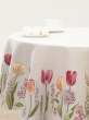 Испанский текстиль / Тюльпаны моей любимой серый фон из гобелена - Тюльпаны моей любимой серый фон Скатерть круг д165 см 05523