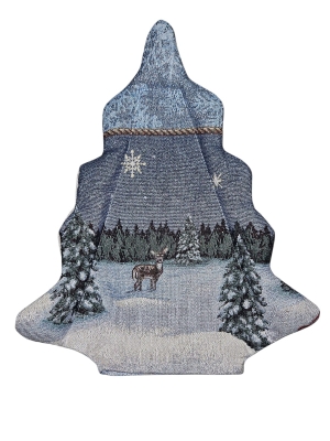 Новогодние товары для дома / Испанская новогодняя коллекция / Чехлы на бутылку и сапожки из гобелена - Дед Мороз и лесные друзья Чехол на бутылку 06628 М 30х35 см 