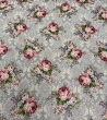 Ткань / Ширина 280 см из гобелена - Розы Дамаск цветы серый фон Ткань 280 см 06853