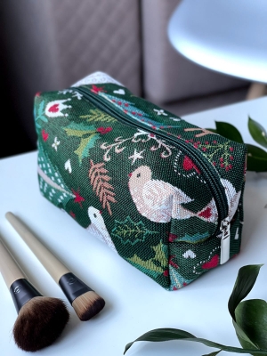 Сумки / Косметички из гобелена - 1042 Косметичка Сказочный лес темный фон 15х10х7см 08190