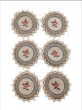 Всесезонная коллекция текстиля Basic / Розы Дамаск из гобелена - Розы дамаск сепия Комплект салфеток 6шт д11 см тесьма 08271