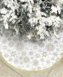 Новогодняя коллекция / Юбки для елки из гобелена - Счастливого нового года золотые снежинки Юбка д90см н/р 08305