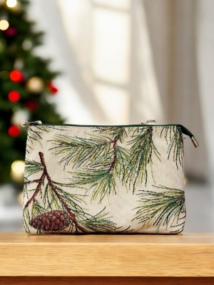 Сумки / Косметички из гобелена - 1045 Косметичка ПП Шишки 25х16х6 см 2415643