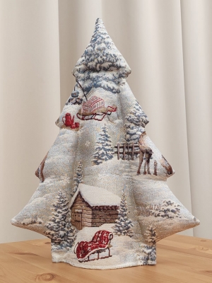 Новогодние товары для дома / Испанская новогодняя коллекция / Чехлы на бутылку и сапожки из гобелена - Ель Евро Северные олени Чехол на бутылку 2415788