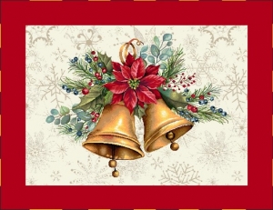 Новогодние товары для дома / Испанская новогодняя коллекция / Елочные украшения New из гобелена - Елочные украшения КБ Комплект салфеток 2 шт д24 см тесьма лен 2417777