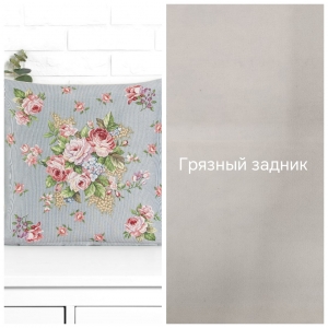 Всесезонная коллекция текстиля Basic / Розы Дамаск NEW из гобелена - Outlet Розы Дамаск крупные цветы лилово-серый фон Наволочка 45х45 см 2518391