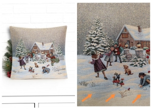 Новогодние товары для дома / Испанская новогодняя коллекция / Игры во дворе из гобелена - Outlet Игры во дворе Наволочка 45х45 см 2518610