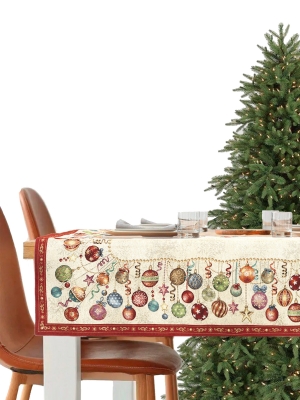 Новогодние товары для дома / Испанская новогодняя коллекция / Елочные украшения New из гобелена - Елочные украшения Фейерверк Салфетка 100х100 см золото 2519079 New