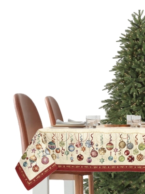 Новогодние товары для дома / Испанская новогодняя коллекция / Елочные украшения New из гобелена - Елочные украшения Фейерверк Скатерть 140х180 см золото 2519082 New