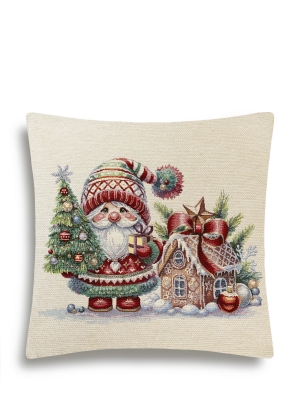 Новогодние товары для дома / Испанская новогодняя коллекция / Время сказочных затей NEW из гобелена - Время сказочных затей Гном Наволочка 45х45 с 2519097 New