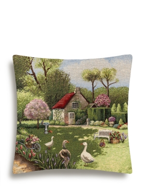 Всесезонная коллекция текстиля Basic / Сказочные домики NEW из гобелена - Сказочные домики Птицы Наволочка 44х44 см 2519107 б/л NEW