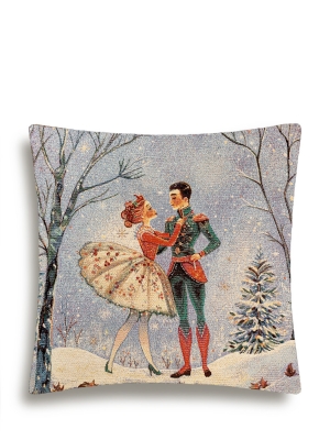 Сказки Гофмана Щелкунчикиз гобелена Щелкунчик Балет светлый фон Наволочка 44х44 см серебро 2519115 New Новогодние товары для дома / Испанская новогодняя коллекция / Сказки Гофмана Щелкунчик из гобелена - Щелкунчик Балет светлый фон Наволочка 44х44 см серебро 2519115 New