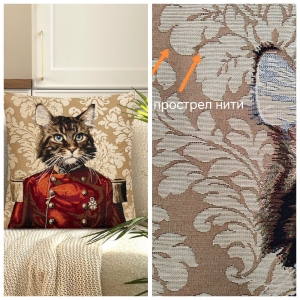 Декоративные наволочки / Коллекция коты и собаки в исторических костюмах из гобелена - Outlet Кот в красном Наволочка 45х45 см 2519148