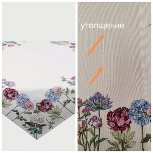 Всесезонная коллекция текстиля Basic / Розы и гортензии NEW из гобелена - Outlet Розы и гортензии Бежевый фон Салфетка 100х100 см 2519406