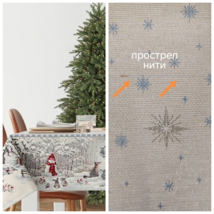 Новогодние товары для дома / Испанская новогодняя коллекция / Лесные друзья у кормушки из гобелена - Outlet Лесные друзья у кормушки скатерть 140х300 см золото 2519633