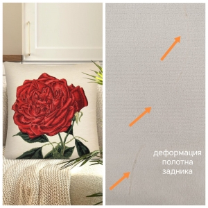 Декоративные наволочки / Цветы из гобелена - Outlet Елизабет красная Бежевый фон Наволочка 45х45 см 2519797 New