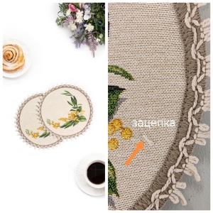 Всесезонная коллекция текстиля Basic / Мимоза NEW из гобелена - Outlet Мимоза САЛФЕТКА круг д27см 2519811