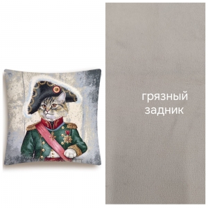 Декоративные наволочки / Коллекция коты и собаки в исторических костюмах из гобелена - Outlet Кот Наполеон Наволочка 45х45 см 2519819