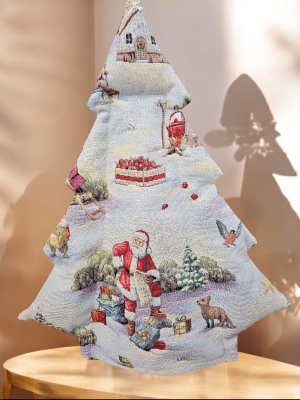 Новогодние товары для дома / Испанская новогодняя коллекция / Чехлы на бутылку и сапожки из гобелена - Ель Евро Семь гномов Санта Чехол на бутылку 2519968