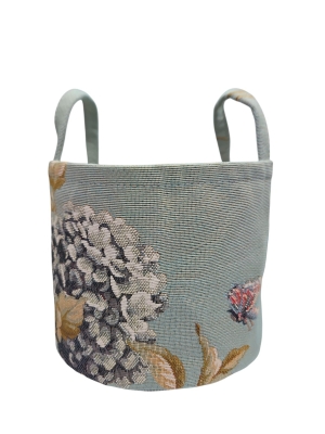 Корзины для мелочей из гобелена - Гортензии и бабочки 2 Корзина диаметр 17 см высота 14 см 2519977
