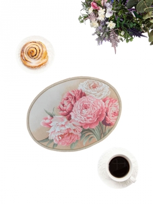 Всесезонная коллекция текстиля Basic / Английский сад из гобелена - Английский сад Пионы Салфетка овал 29х44 см 2520079 Золото