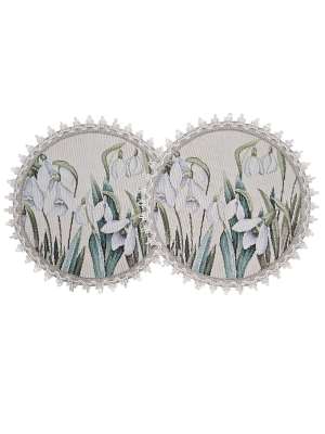 Всесезонная коллекция текстиля Basic / Подснежники NEW из гобелена - Подснежники 1 Комплект салфеток 2шт д27 см НР 2520089