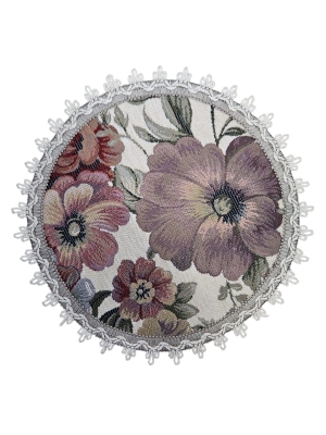 Коллекция Премиум Шенилл / !Салфетки Зимний сон из гобелена - ЗС Белая Салфетка 2 круг д24 см 2520097