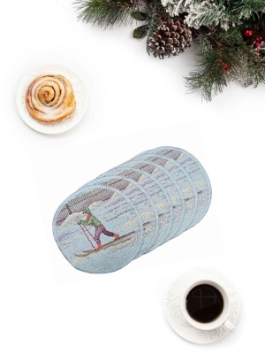 Новогодние товары для дома / Испанская новогодняя коллекция / Карелия из гобелена - Карелия Комплект салфеток 6шт д11 см БТ серебро 2520193