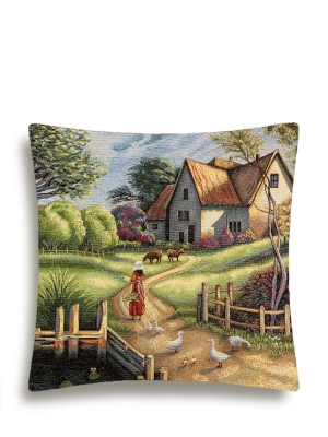 Всесезонная коллекция текстиля Basic / Сказочные домики NEW из гобелена - Сказочные домики Красная шапочка Гуси Наволочка 44х44 см 2520197 б/л NEW