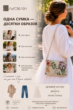 Сумки / Сумка через плечо из гобелена - Сумка женская 1025 Аромат Сирень 3х19х12 см 2521261