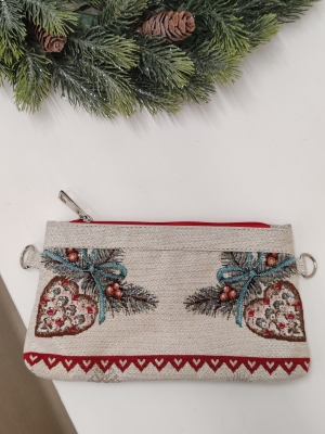 Сумки / Косметички из гобелена - 51 Косметичка Еловые ветки 4 21х14х3см 2621967 кольца под ремешок